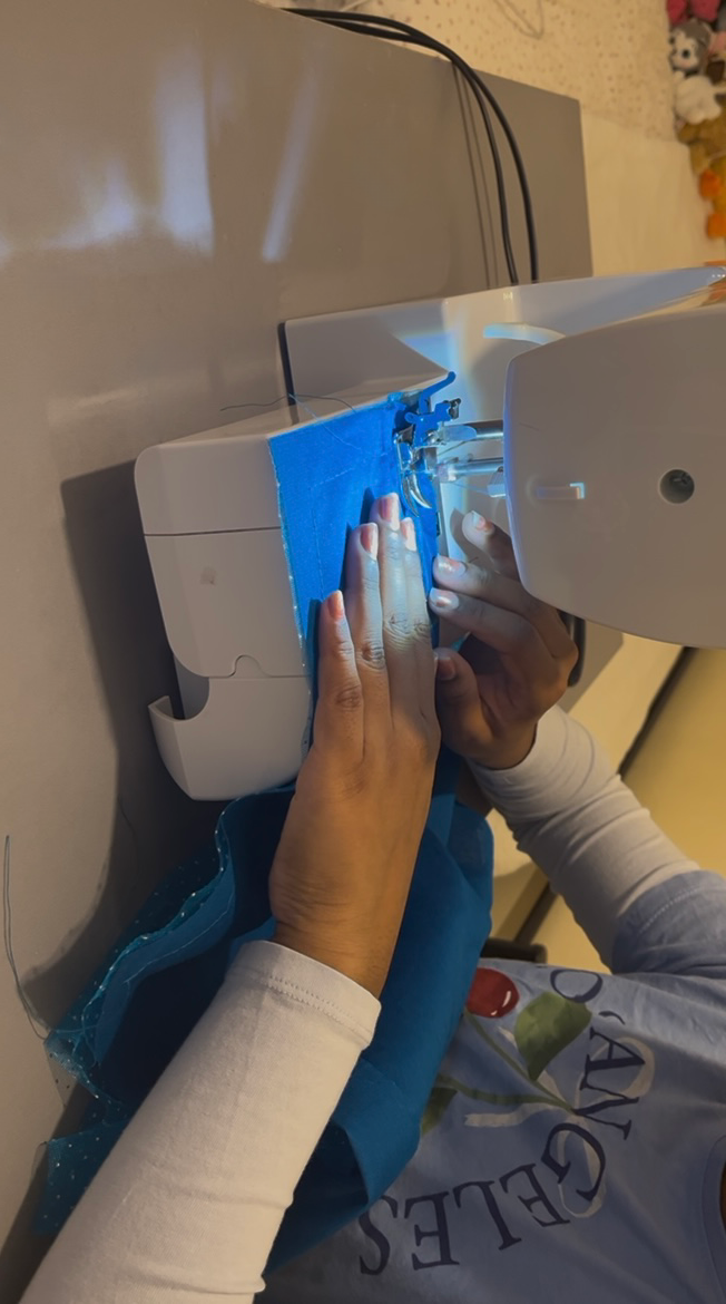 Picture of me sewing