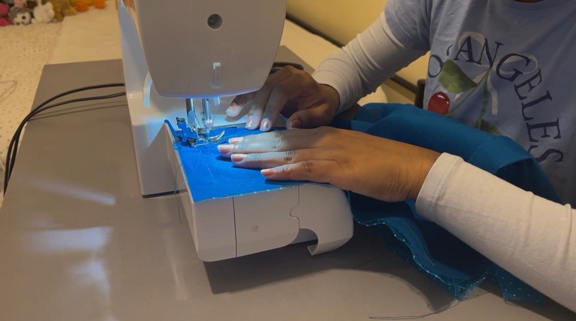 Picture of me sewing
